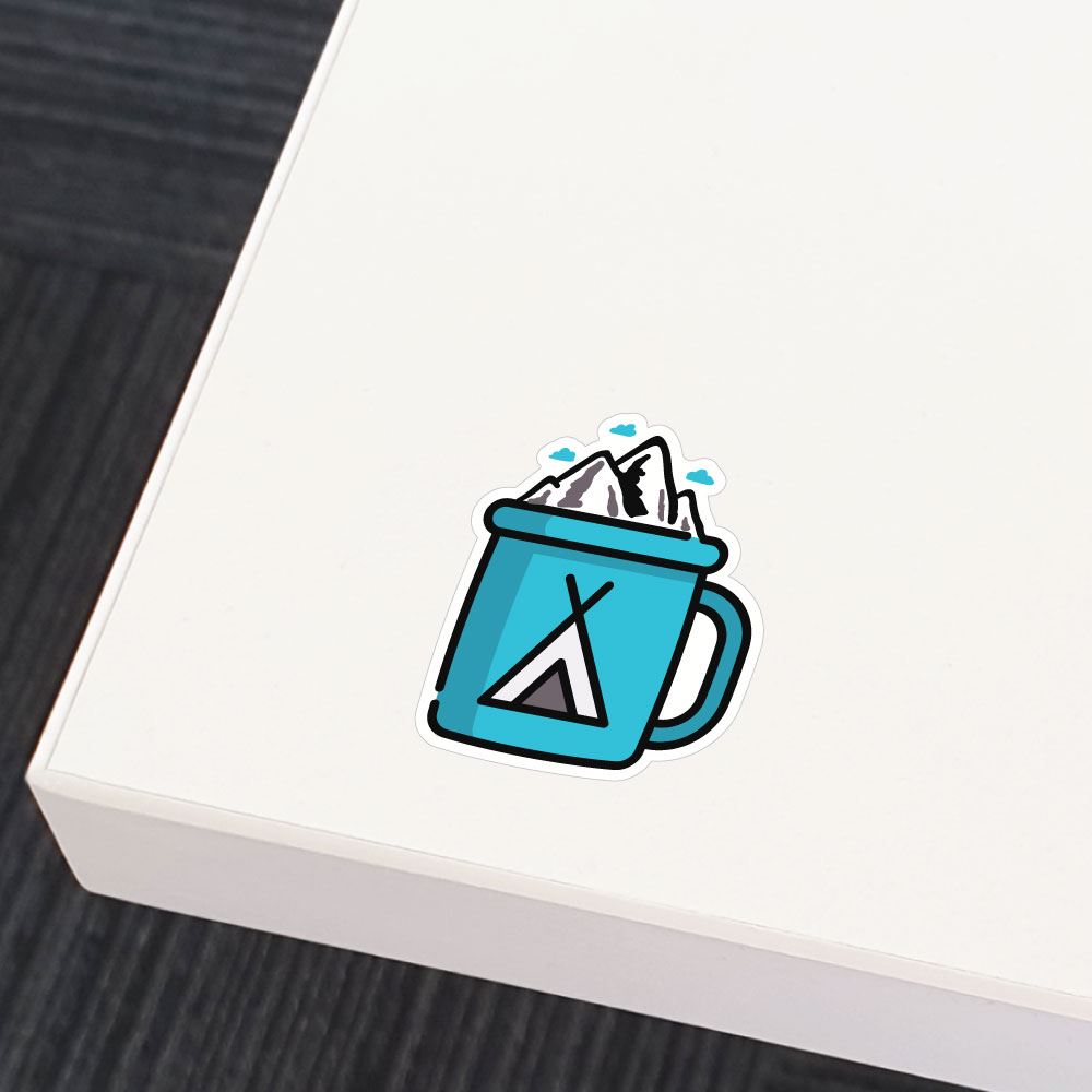 Coffee And The Mountains Sticker Decal