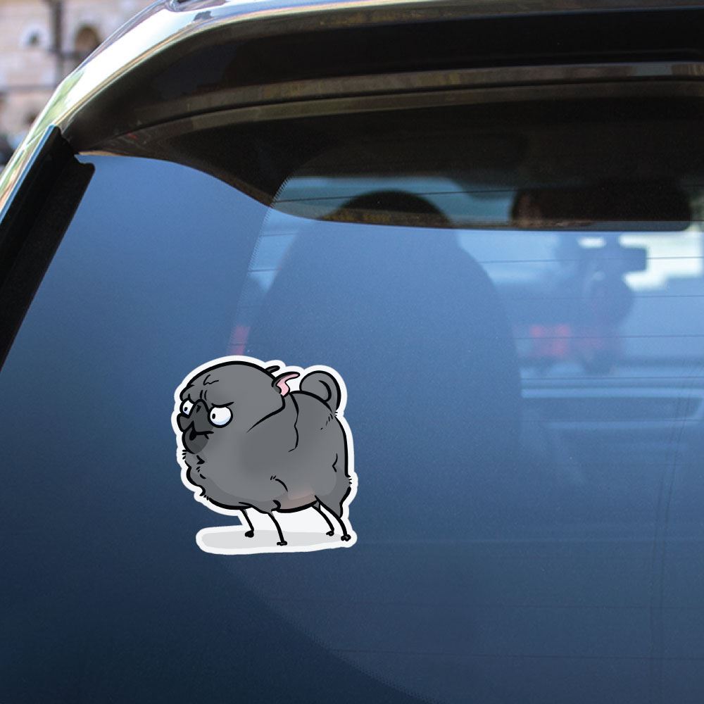 Fury Black Pug Sticker Decal