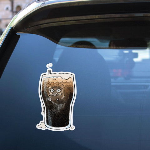 Pint Diving Pug Sticker Decal