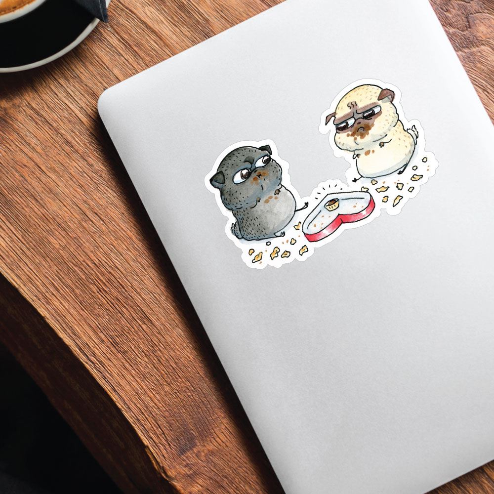 Last Is Mine Pug Fight Sticker Decal