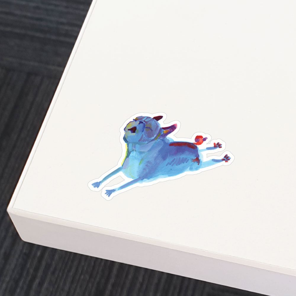 Paint Pugs Blue Leaper Sticker Decal