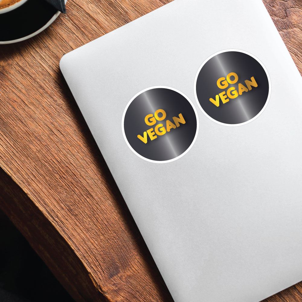 2X Go Vegan Golden Text Sticker Decal