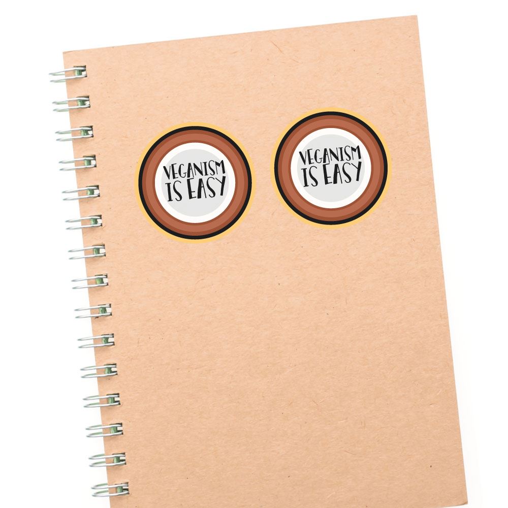 2X Veganism Is Easy Coconut Sticker Decal
