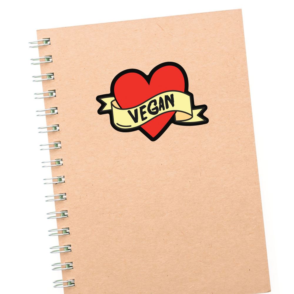 Vegan Heart Tattoo Style Sticker Decal