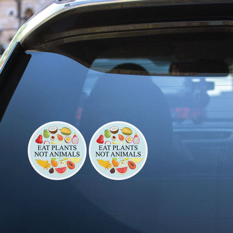 2X Eat Plants Not Animals Sticker Decal