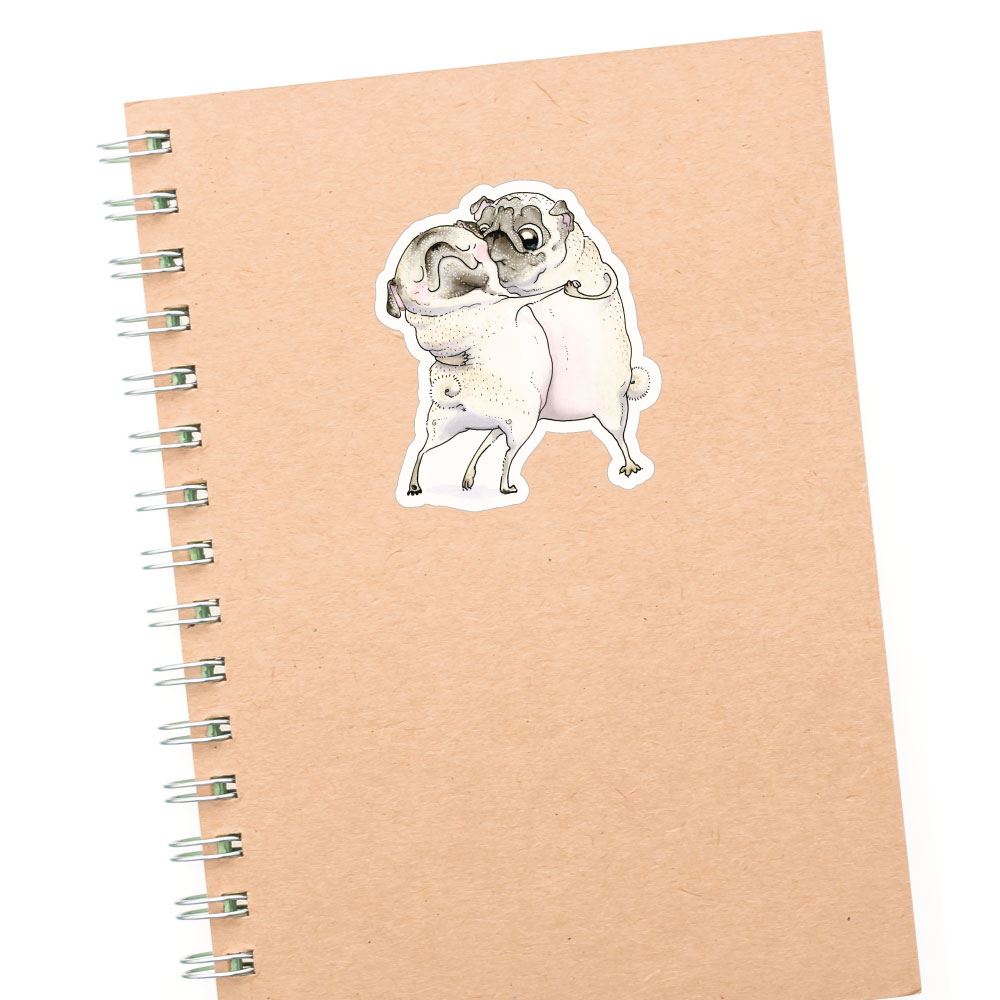 Old Love Between Pugs Sticker Decal
