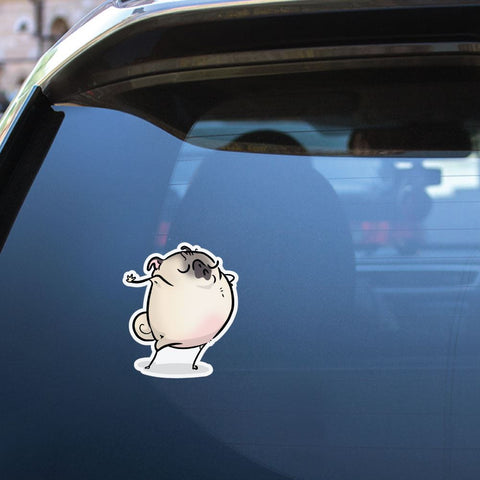 Talk To The Hand White Pug Sticker Decal