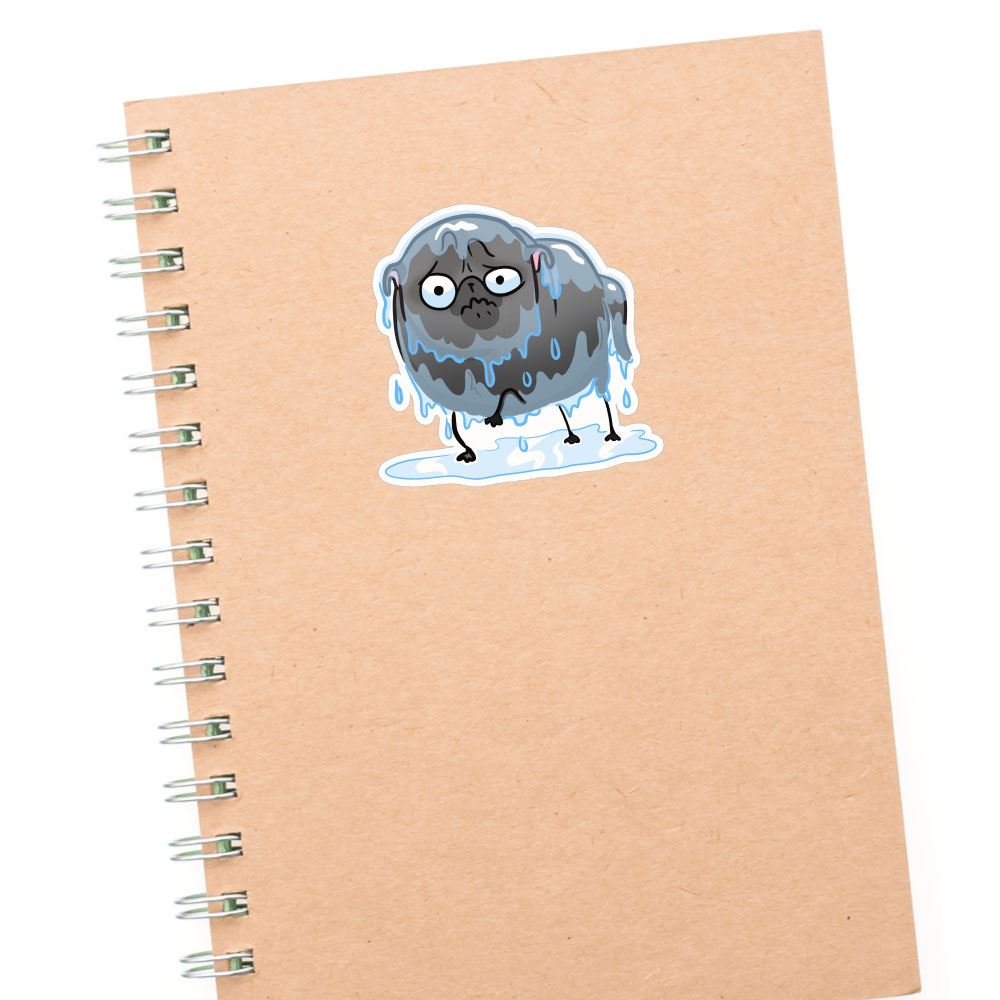 Rain Black Pug Sticker Decal