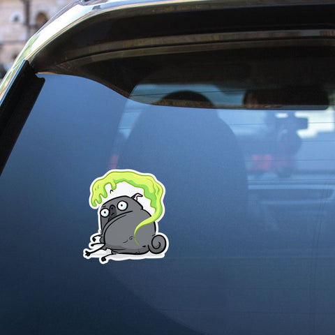 Fart Black Pug Sticker Decal