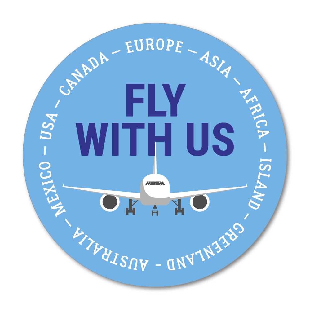 Fly With Us Sticker Decal