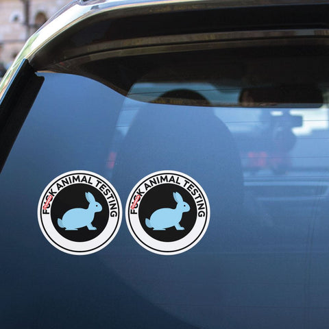 2X Fck Animal Testing Sticker Decal
