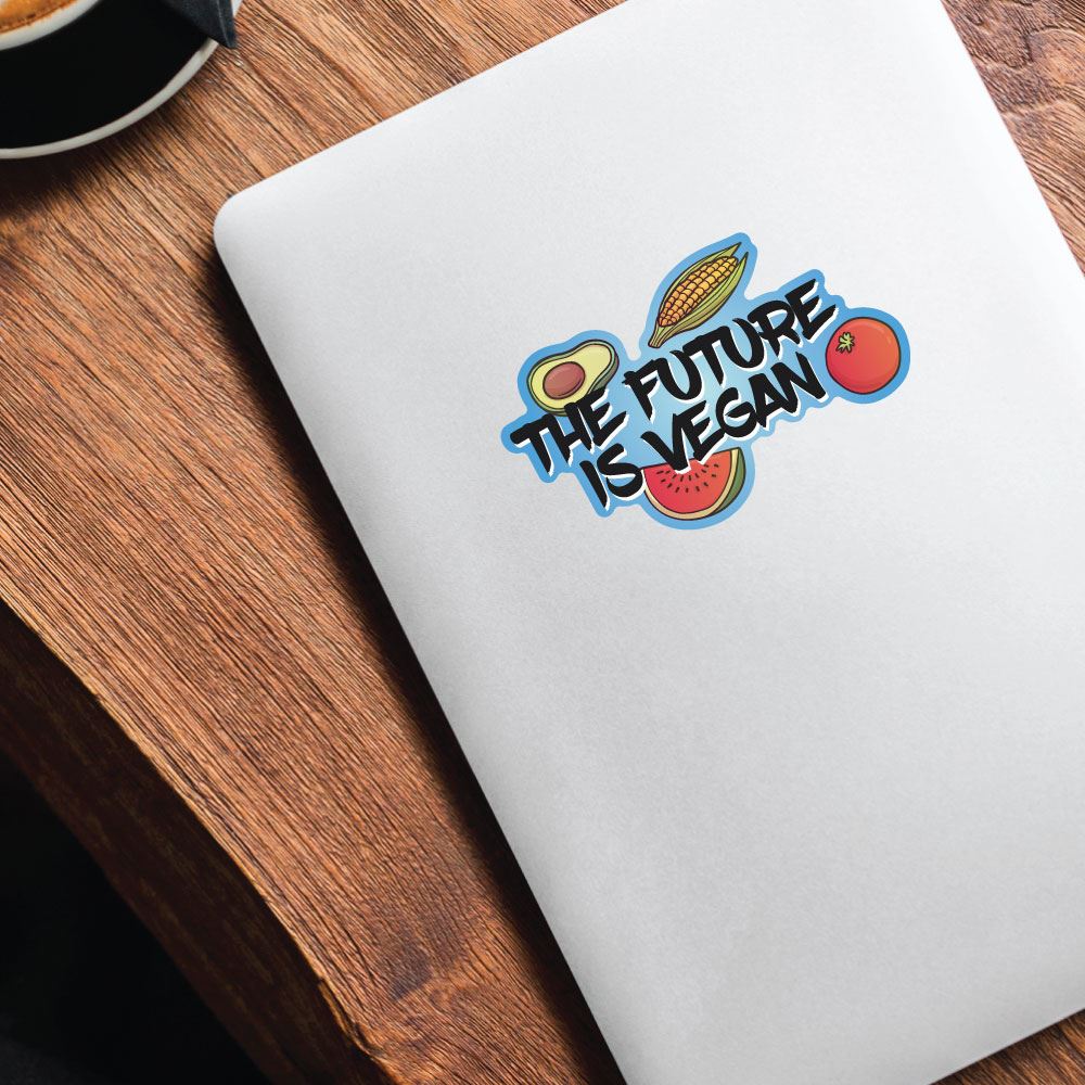 2X The Future Is Vegan Sticker Decal