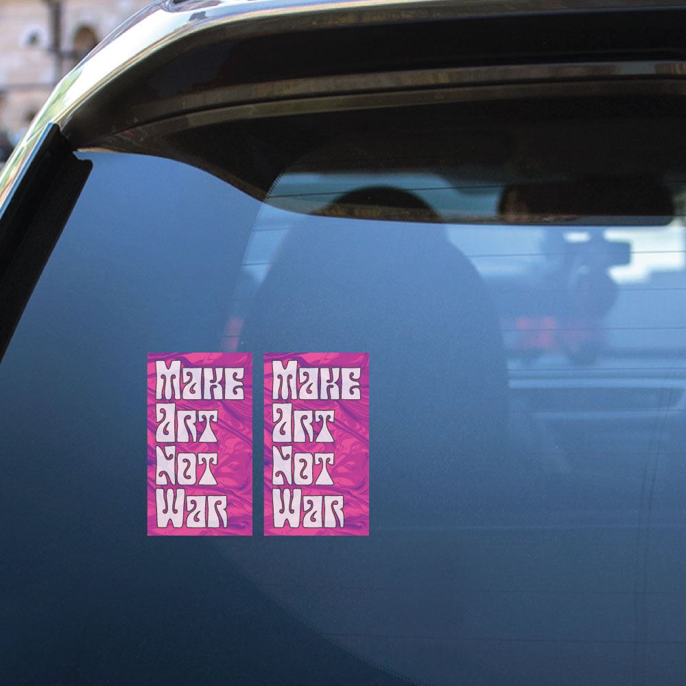 2X Make Art Not War Sticker Decal