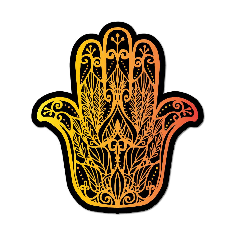 Hand Of Fatima Hamsa Pattern Hippie Sunset Yoga Mindfulness Car Sticker Decal